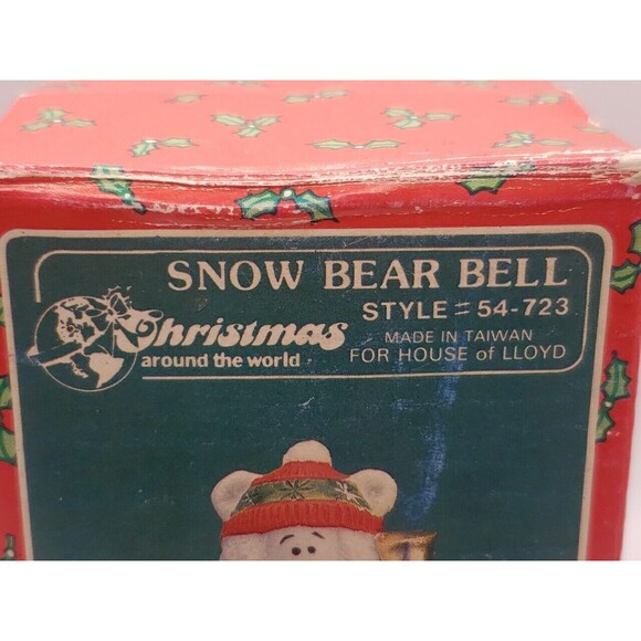 Vintage Christmas Around the World Snow Bear Bell. House of Lloyd. original  box - Picture 8 of 8